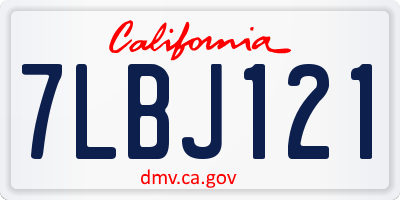 CA license plate 7LBJ121