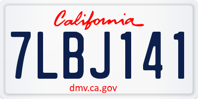 CA license plate 7LBJ141