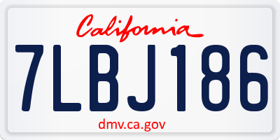 CA license plate 7LBJ186