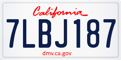 CA license plate 7LBJ187