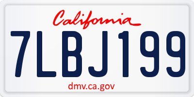 CA license plate 7LBJ199