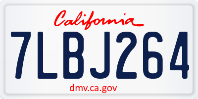 CA license plate 7LBJ264