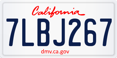CA license plate 7LBJ267
