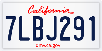 CA license plate 7LBJ291