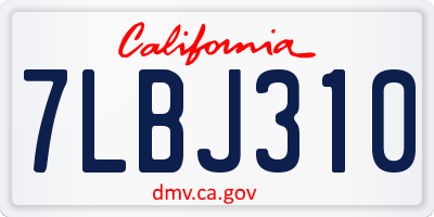 CA license plate 7LBJ310