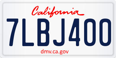 CA license plate 7LBJ400