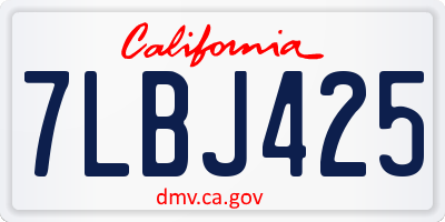 CA license plate 7LBJ425