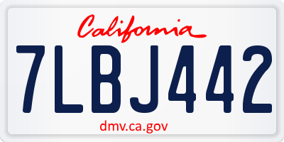 CA license plate 7LBJ442