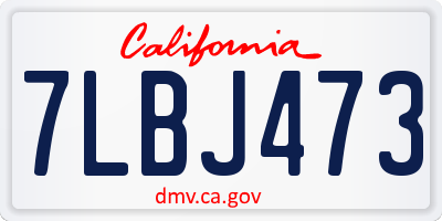 CA license plate 7LBJ473