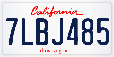 CA license plate 7LBJ485
