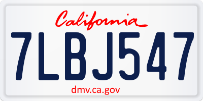 CA license plate 7LBJ547