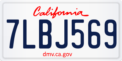 CA license plate 7LBJ569