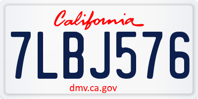 CA license plate 7LBJ576