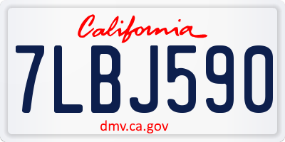 CA license plate 7LBJ590