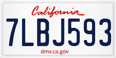 CA license plate 7LBJ593
