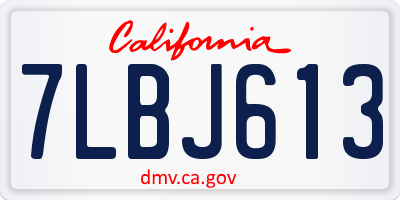 CA license plate 7LBJ613