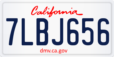 CA license plate 7LBJ656