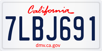 CA license plate 7LBJ691