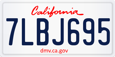CA license plate 7LBJ695
