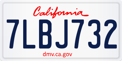 CA license plate 7LBJ732