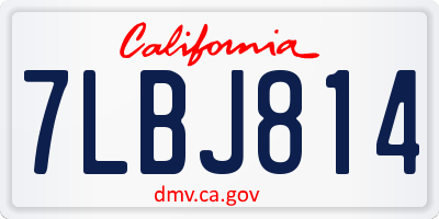 CA license plate 7LBJ814