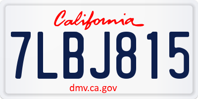 CA license plate 7LBJ815