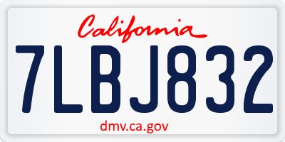 CA license plate 7LBJ832