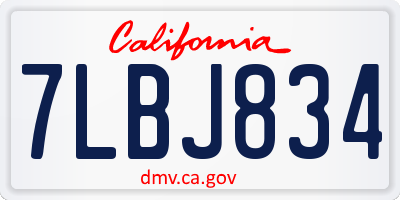 CA license plate 7LBJ834