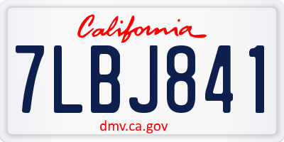 CA license plate 7LBJ841