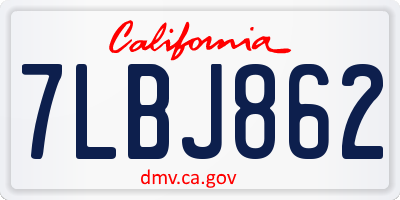 CA license plate 7LBJ862