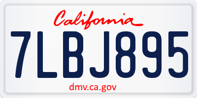 CA license plate 7LBJ895