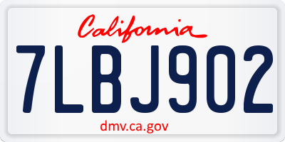 CA license plate 7LBJ902