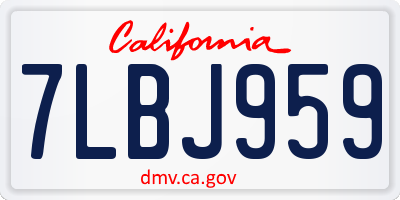 CA license plate 7LBJ959