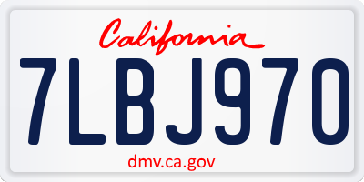 CA license plate 7LBJ970