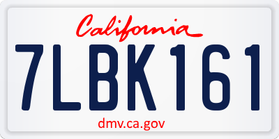 CA license plate 7LBK161