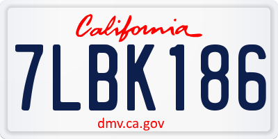 CA license plate 7LBK186