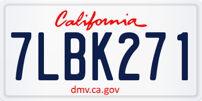 CA license plate 7LBK271
