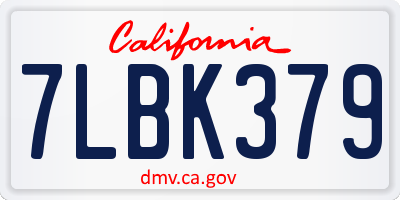 CA license plate 7LBK379