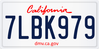 CA license plate 7LBK979
