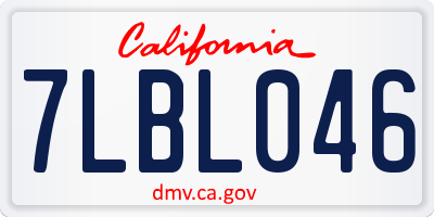 CA license plate 7LBL046