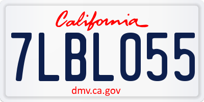 CA license plate 7LBL055