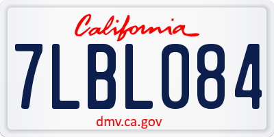CA license plate 7LBL084