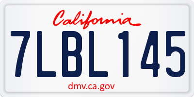 CA license plate 7LBL145