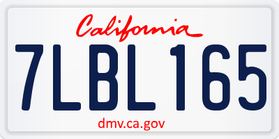 CA license plate 7LBL165