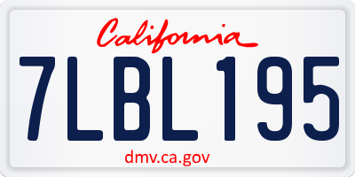 CA license plate 7LBL195