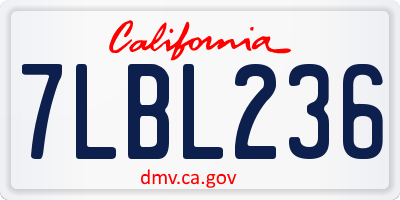 CA license plate 7LBL236