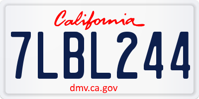 CA license plate 7LBL244