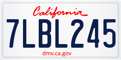 CA license plate 7LBL245
