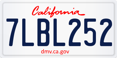 CA license plate 7LBL252