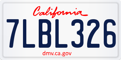 CA license plate 7LBL326